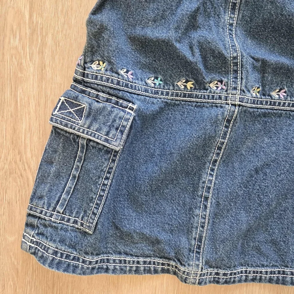 Vintage‎ Gymboree Girls 1999 Indigo Florals Denim Dress size small